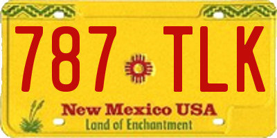 NM license plate 787TLK