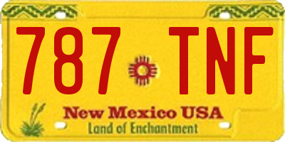NM license plate 787TNF
