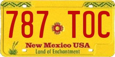 NM license plate 787TOC