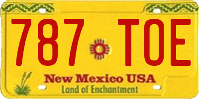 NM license plate 787TOE