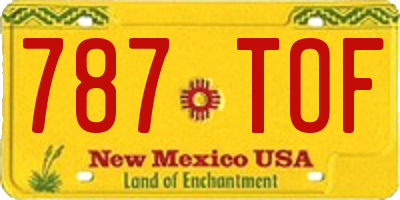 NM license plate 787TOF
