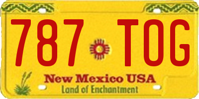 NM license plate 787TOG