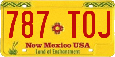 NM license plate 787TOJ
