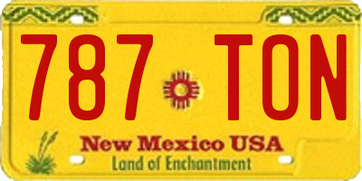 NM license plate 787TON