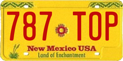 NM license plate 787TOP