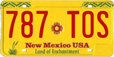 NM license plate 787TOS