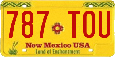 NM license plate 787TOU