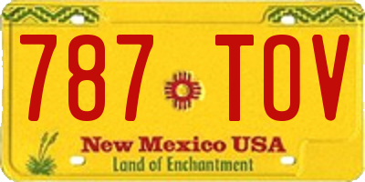 NM license plate 787TOV