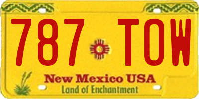 NM license plate 787TOW
