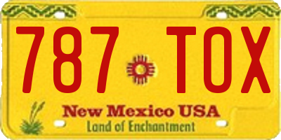 NM license plate 787TOX