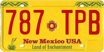NM license plate 787TPB