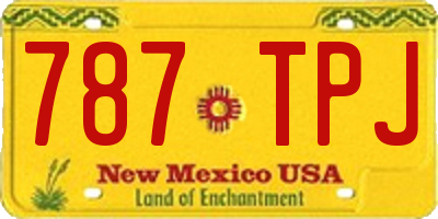 NM license plate 787TPJ