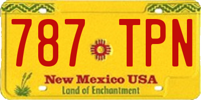 NM license plate 787TPN