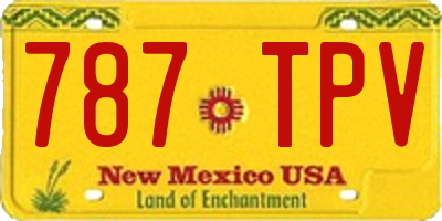 NM license plate 787TPV