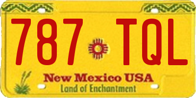 NM license plate 787TQL