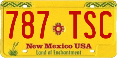 NM license plate 787TSC