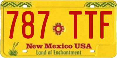 NM license plate 787TTF