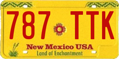 NM license plate 787TTK