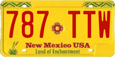 NM license plate 787TTW