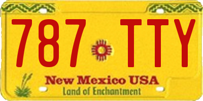 NM license plate 787TTY