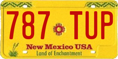 NM license plate 787TUP