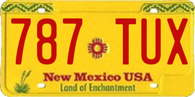 NM license plate 787TUX