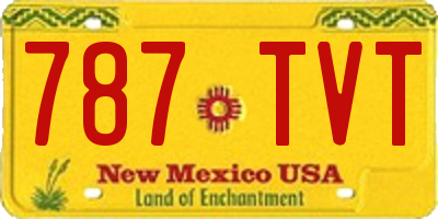 NM license plate 787TVT