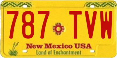 NM license plate 787TVW