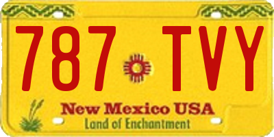 NM license plate 787TVY