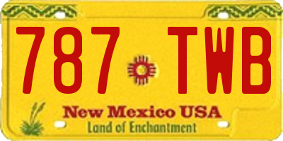 NM license plate 787TWB