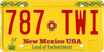 NM license plate 787TWI