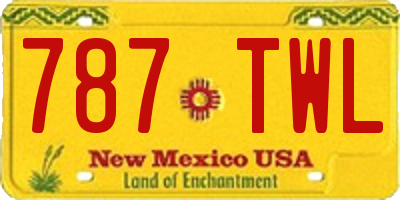 NM license plate 787TWL