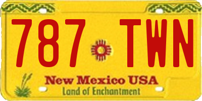 NM license plate 787TWN