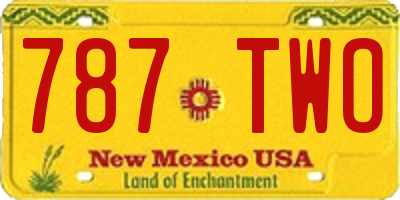 NM license plate 787TWO
