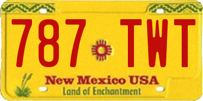 NM license plate 787TWT