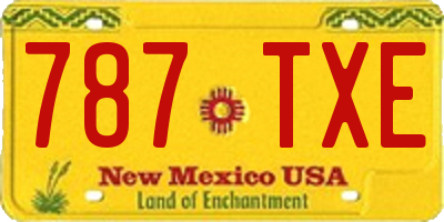 NM license plate 787TXE