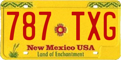 NM license plate 787TXG