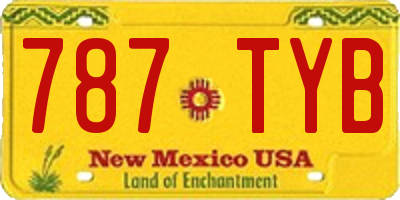 NM license plate 787TYB