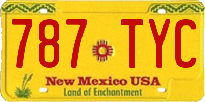 NM license plate 787TYC