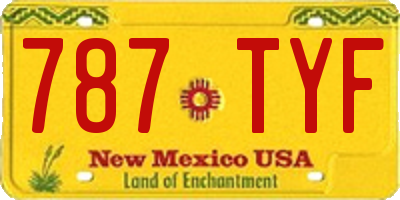 NM license plate 787TYF