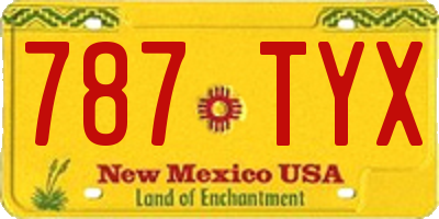 NM license plate 787TYX