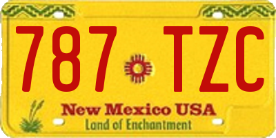 NM license plate 787TZC