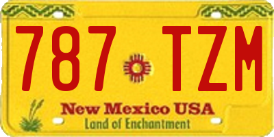 NM license plate 787TZM