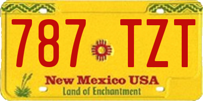 NM license plate 787TZT