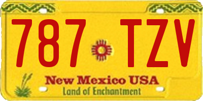 NM license plate 787TZV