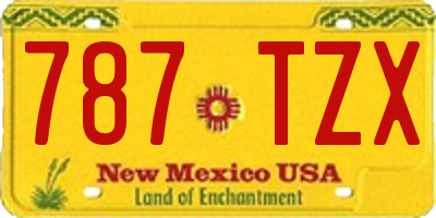 NM license plate 787TZX