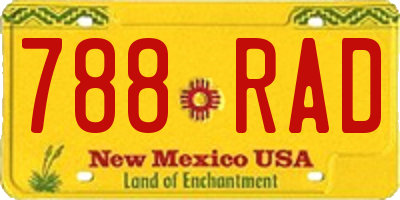 NM license plate 788RAD