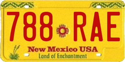 NM license plate 788RAE