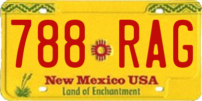 NM license plate 788RAG