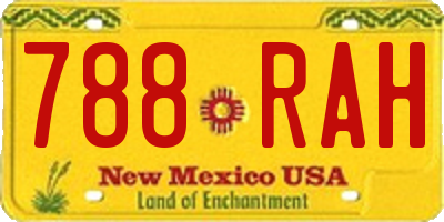 NM license plate 788RAH